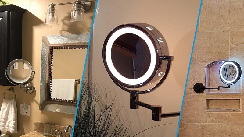 best wall-mounted magnifying mirrors with lighted 10x